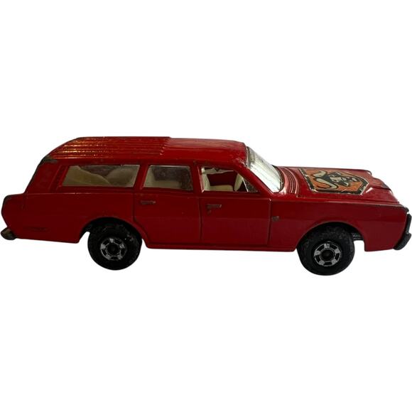Vintage 1973 Matchbox Mercury Station Wagon, Red with Cobra Decal - Picture 2 of 9